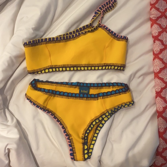KIINI yellow set.Rue top and boy-short bottoms